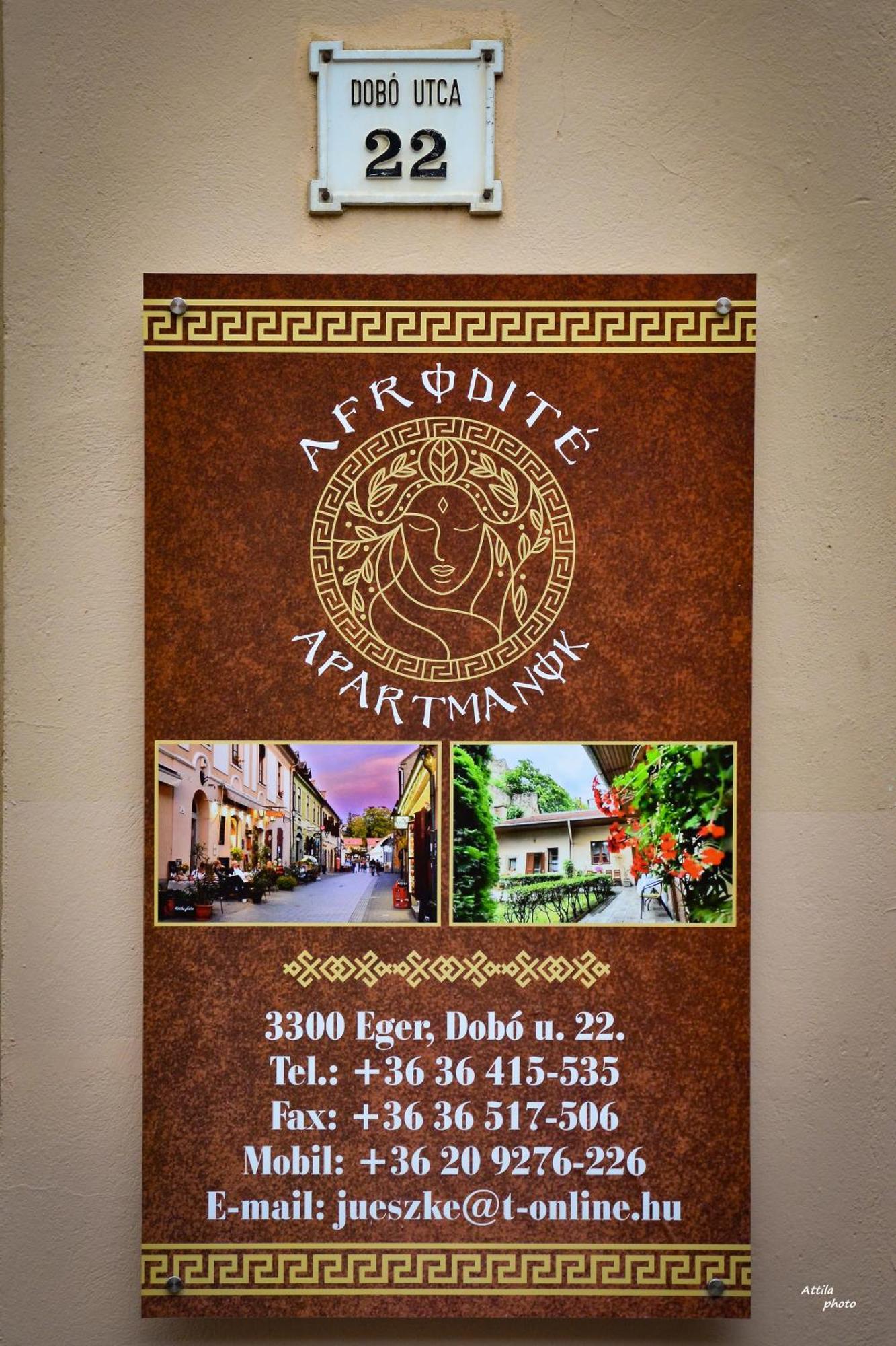 Afrodite Apartmanok Eger Exterior photo